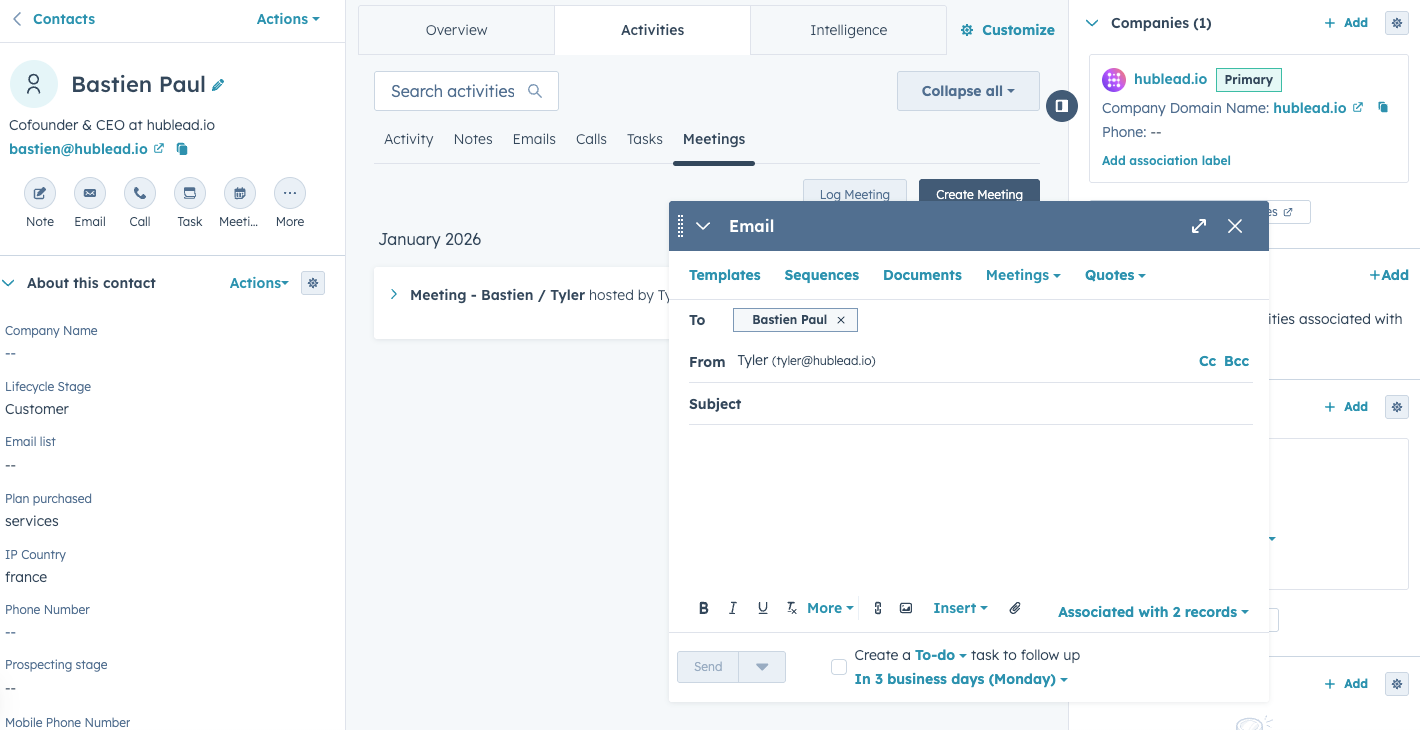 How to send cold emails in HubSpot