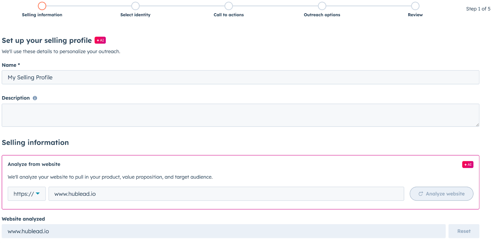 1. Passe par la configuration de l'agent de prospection