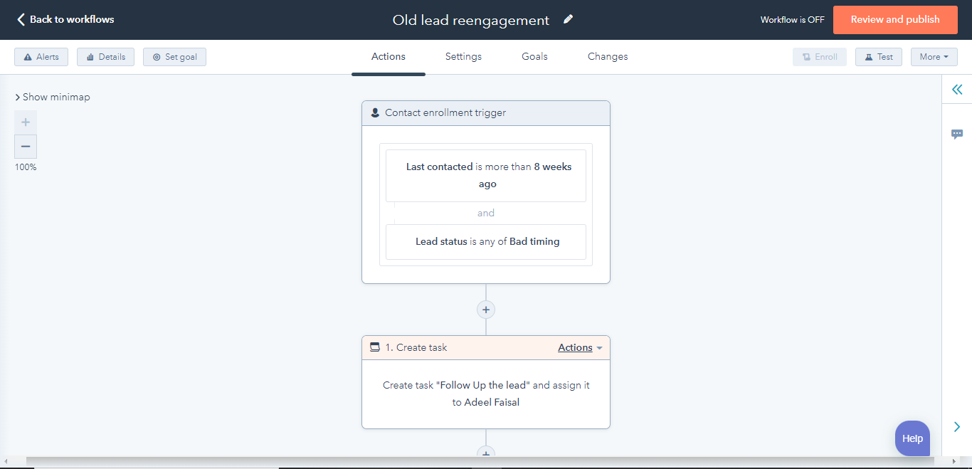 Old leads reengagement - hubspot workflow 