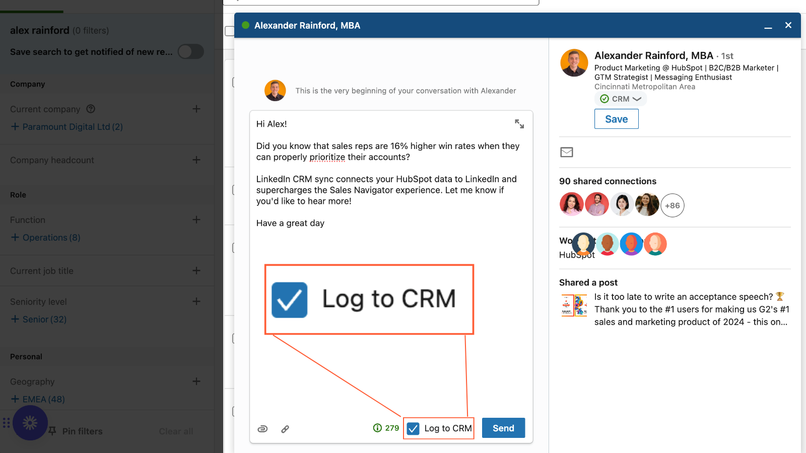Automatically log LinkedIn activities