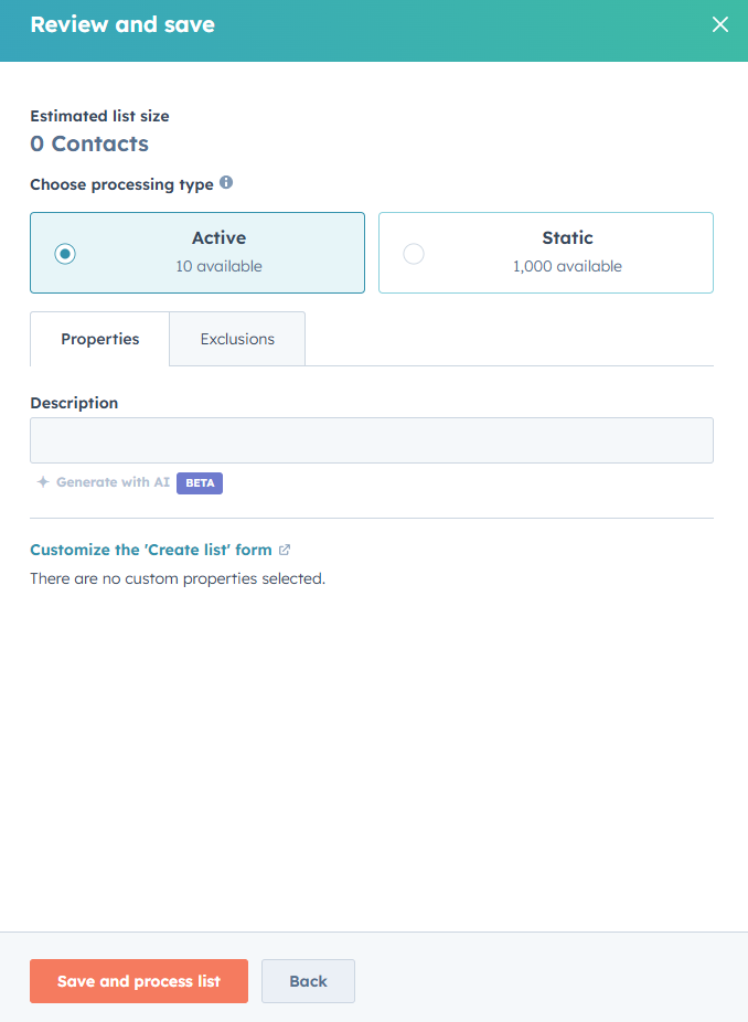 Select active or static list