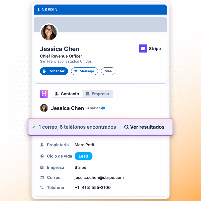 Enriquecer contacto de LinkedIn para usuarios de Salesforce