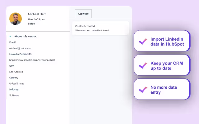 View LinkedIn data in HubSpot CRM