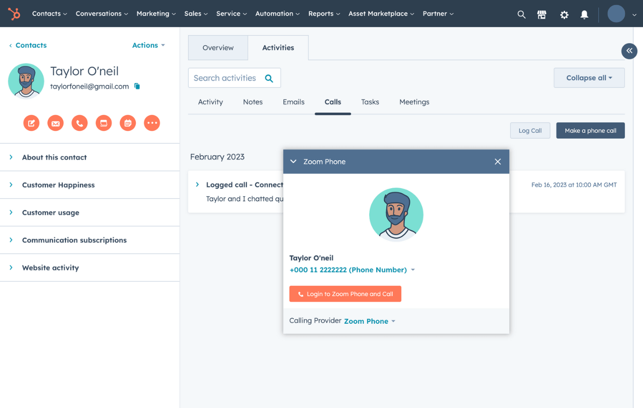 Es synchronisiert sich reibungslos mit HubSpot's CRM