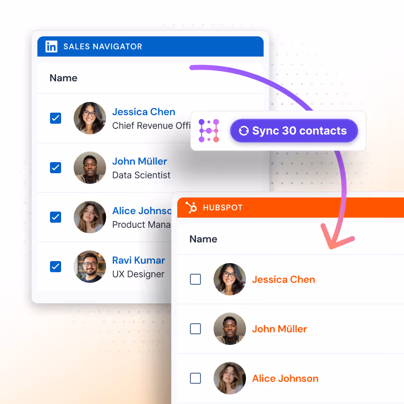 export sales nav in bulk with hublead
