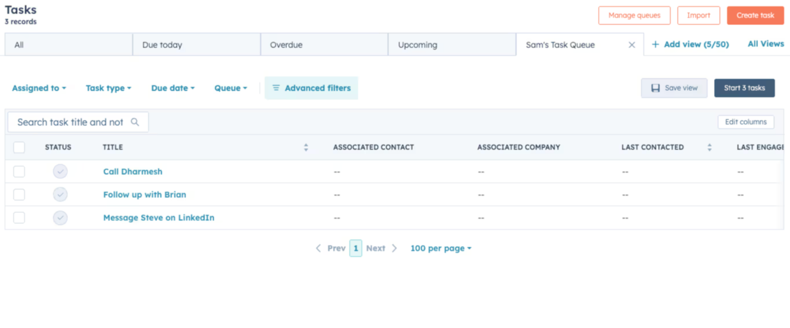 Automated reminders and tasks