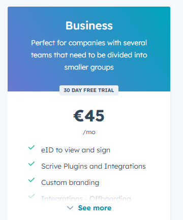 Scrive pricing