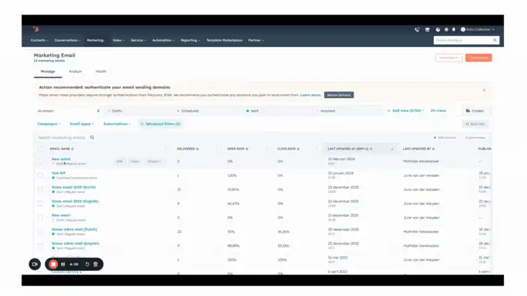 Smart Content E-Mail-Betreffzeile – Einstellungen-Tab HubSpot – Personalisierung und Smart Rule hinzufügen