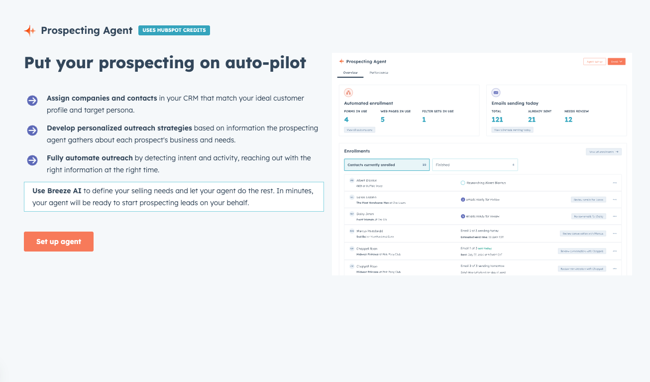 1. Passe par la configuration de l'agent de prospection