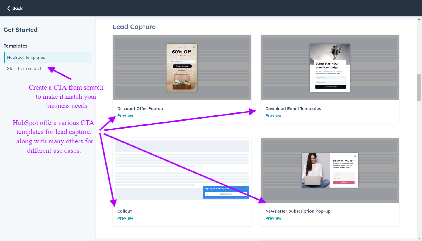 Generate more leads with HubSpot Calls-To-Action (CTAs) - CTAs templates for lead capture by Hublead 