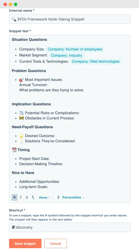 Fragmento de HubSpot sobre SPIN selling
