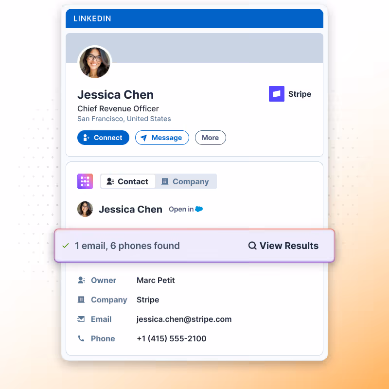 enrich LinkedIn contact for Salesforce users