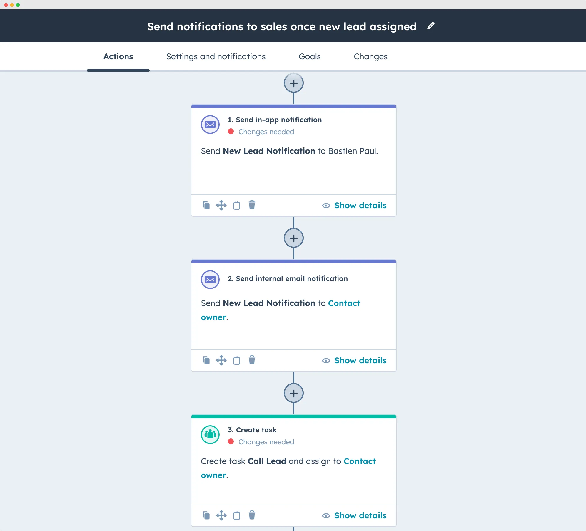 Send notifications to sales once new lead assigned