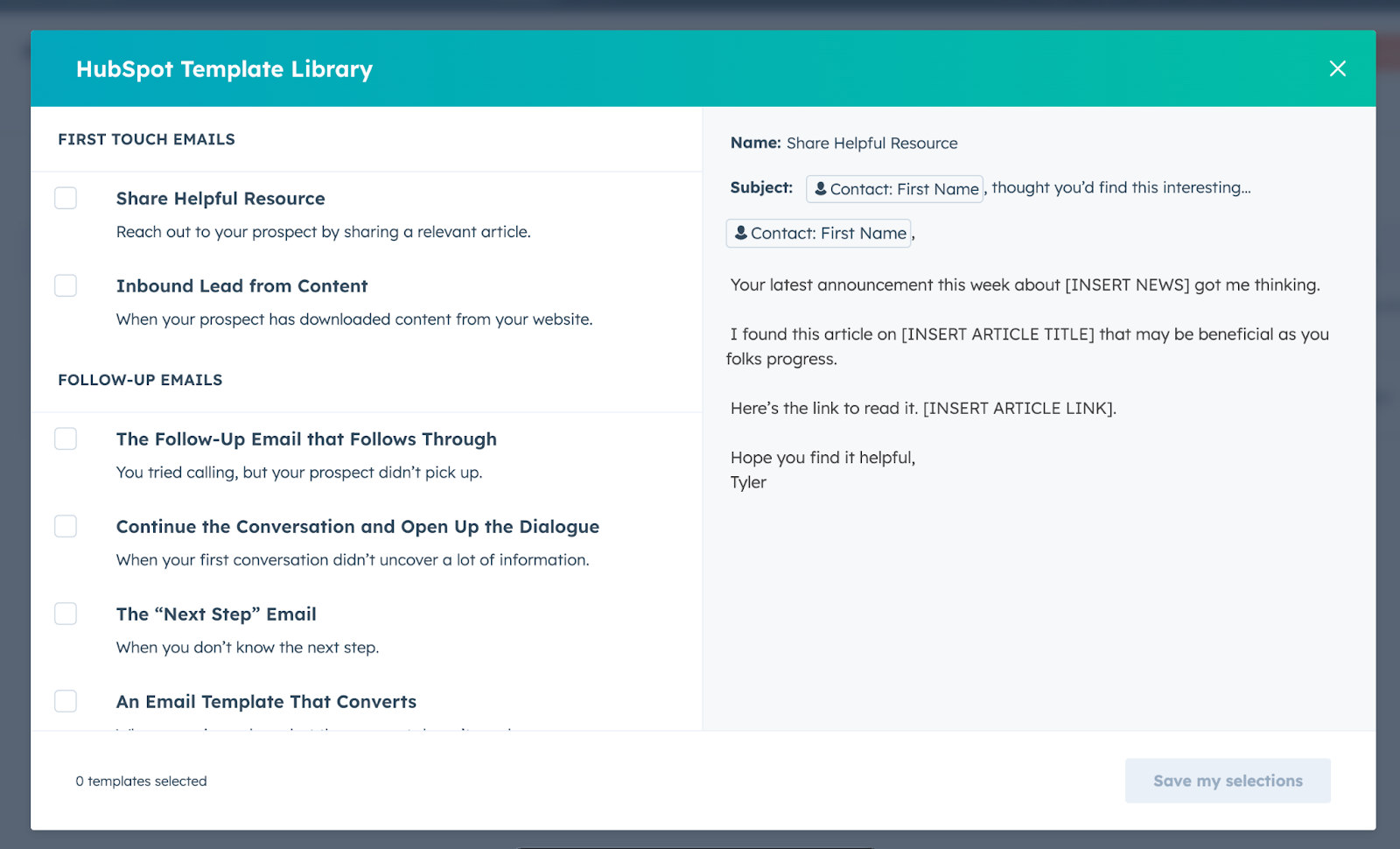 How to create a template in HubSpot