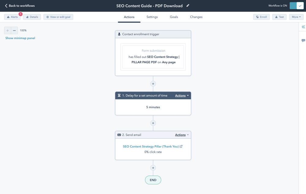 Einfacher HubSpot Workflow - angepasste Follow-up-E-Mail