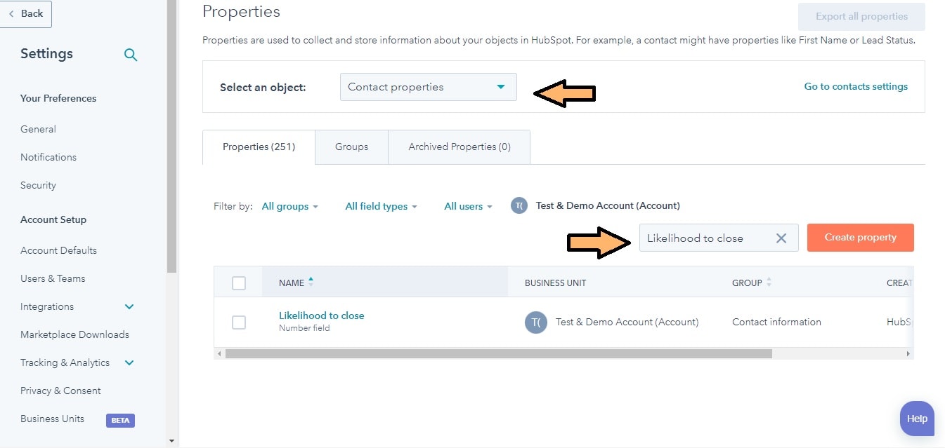 Screenshot showing HubSpot lead scoring logic
