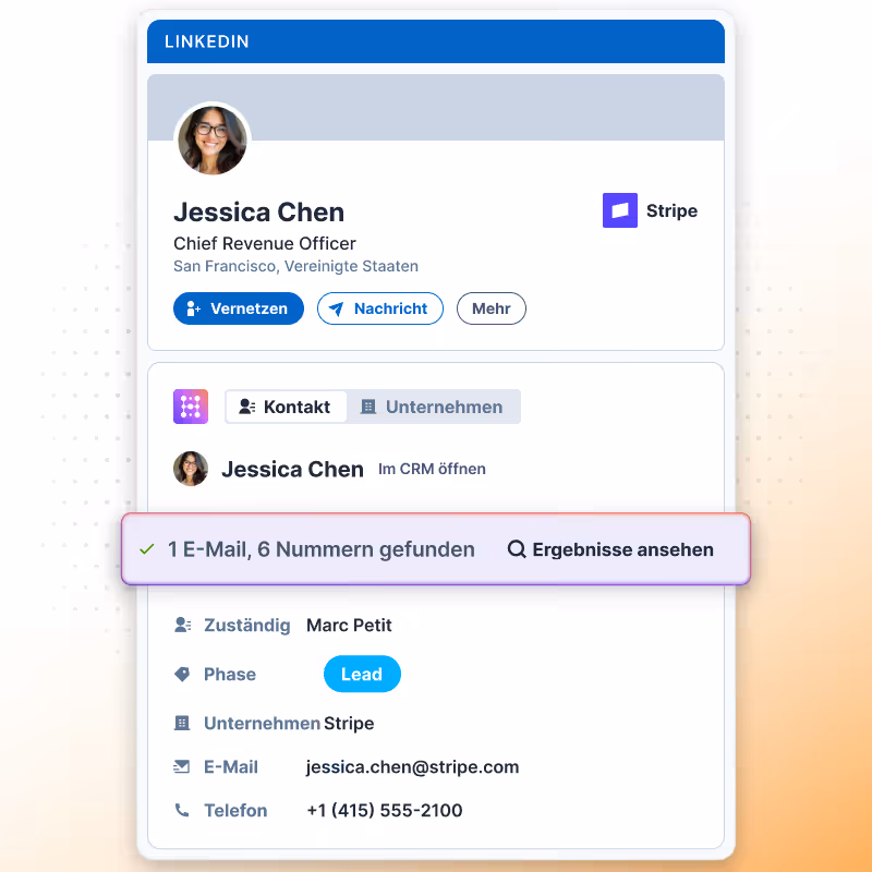 LinkedIn-Kontakt für CRM-Nutzer anreichern