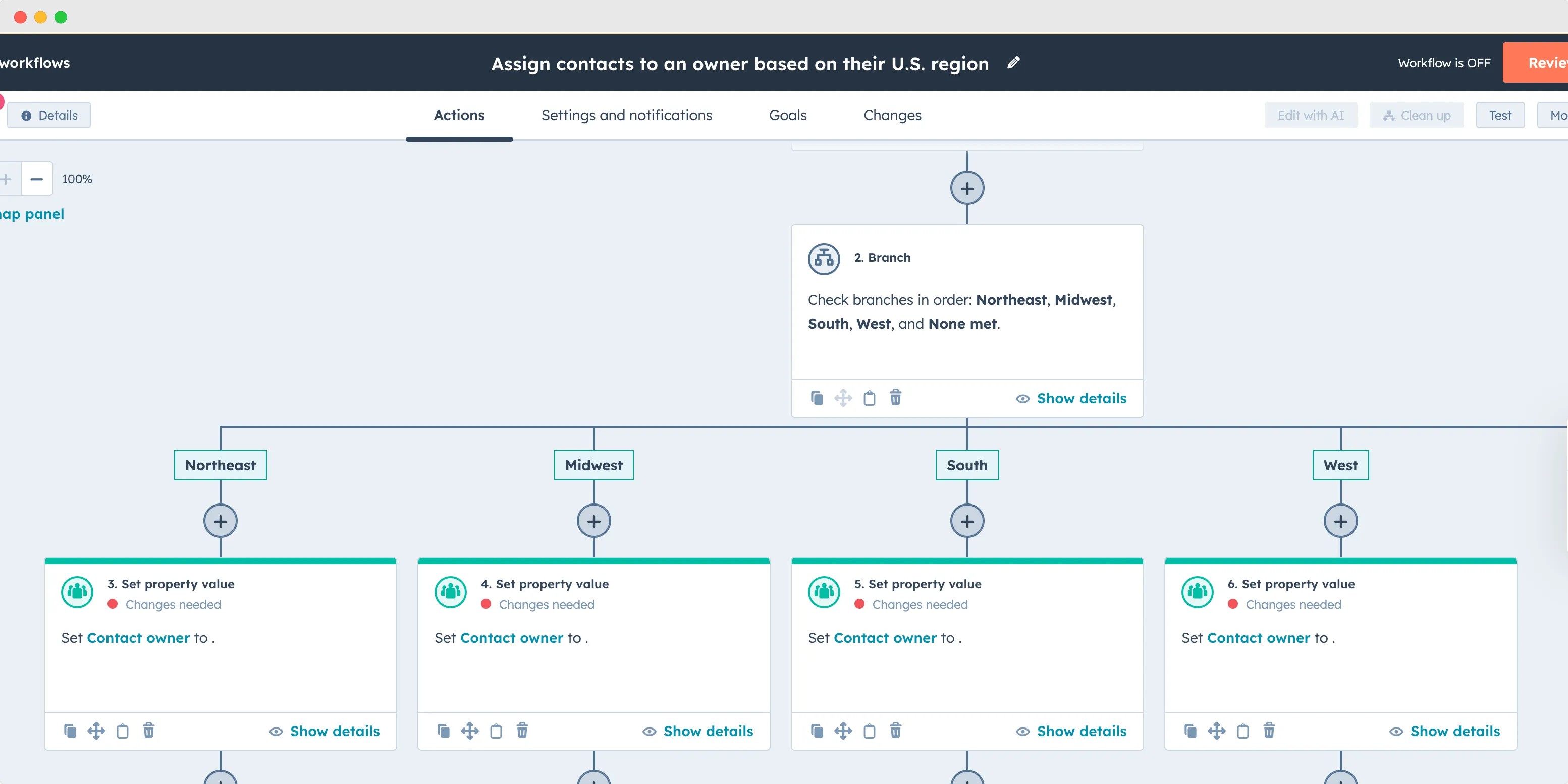 Assign leads to an owner based on their U.S. region