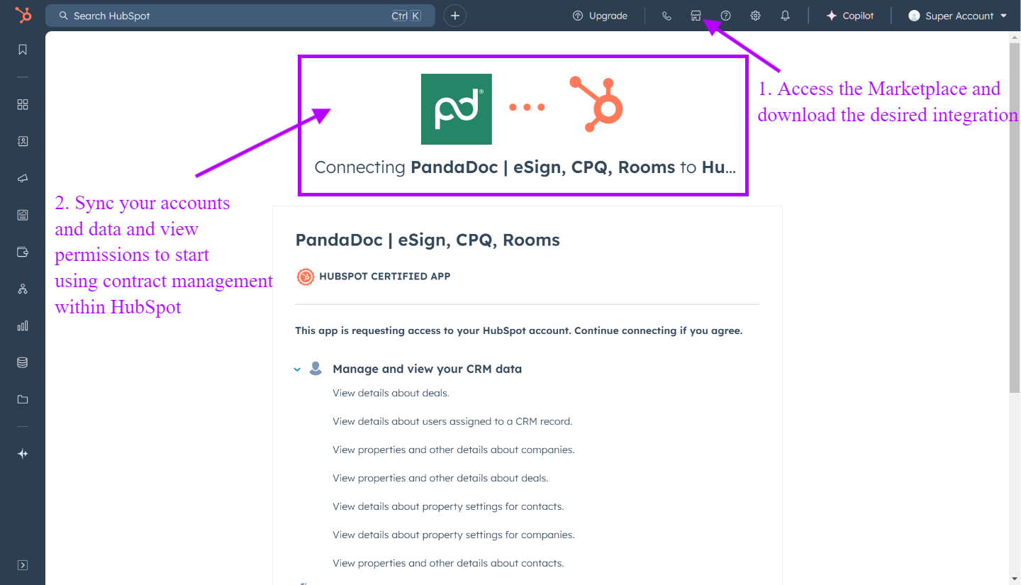 Conecta tu herramienta con HubSpot aceptando la solicitud de emparejamiento