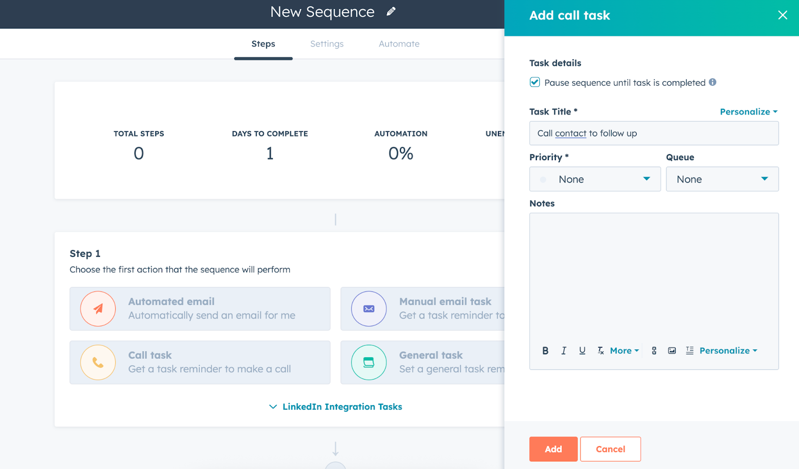 How to automatically create tasks in HubSpot