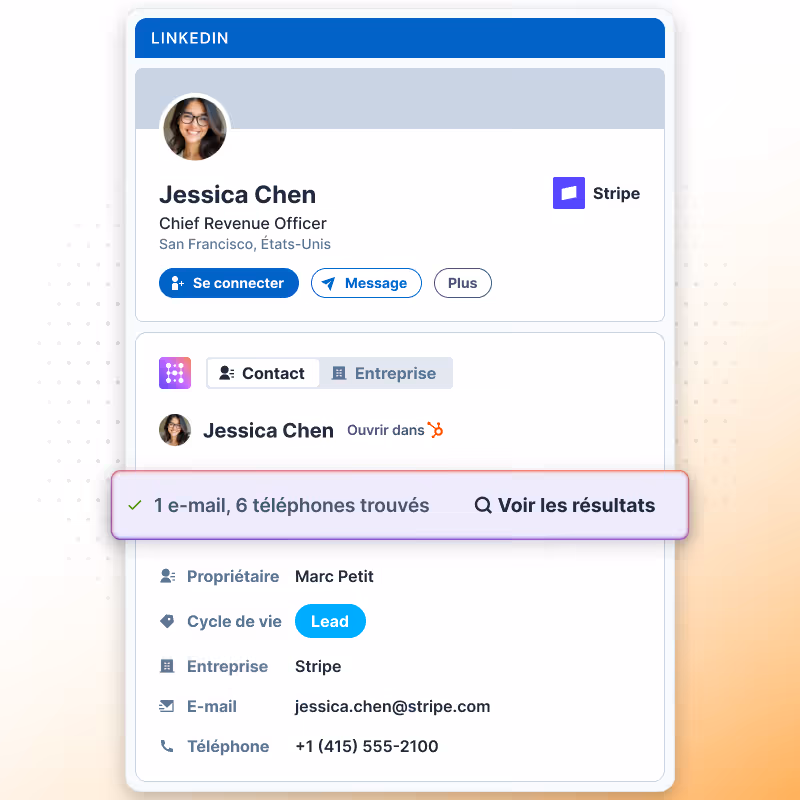 Enrichir un contact LinkedIn pour les utilisateurs HubSpot