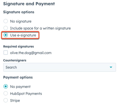 Use e-signatures with quotes