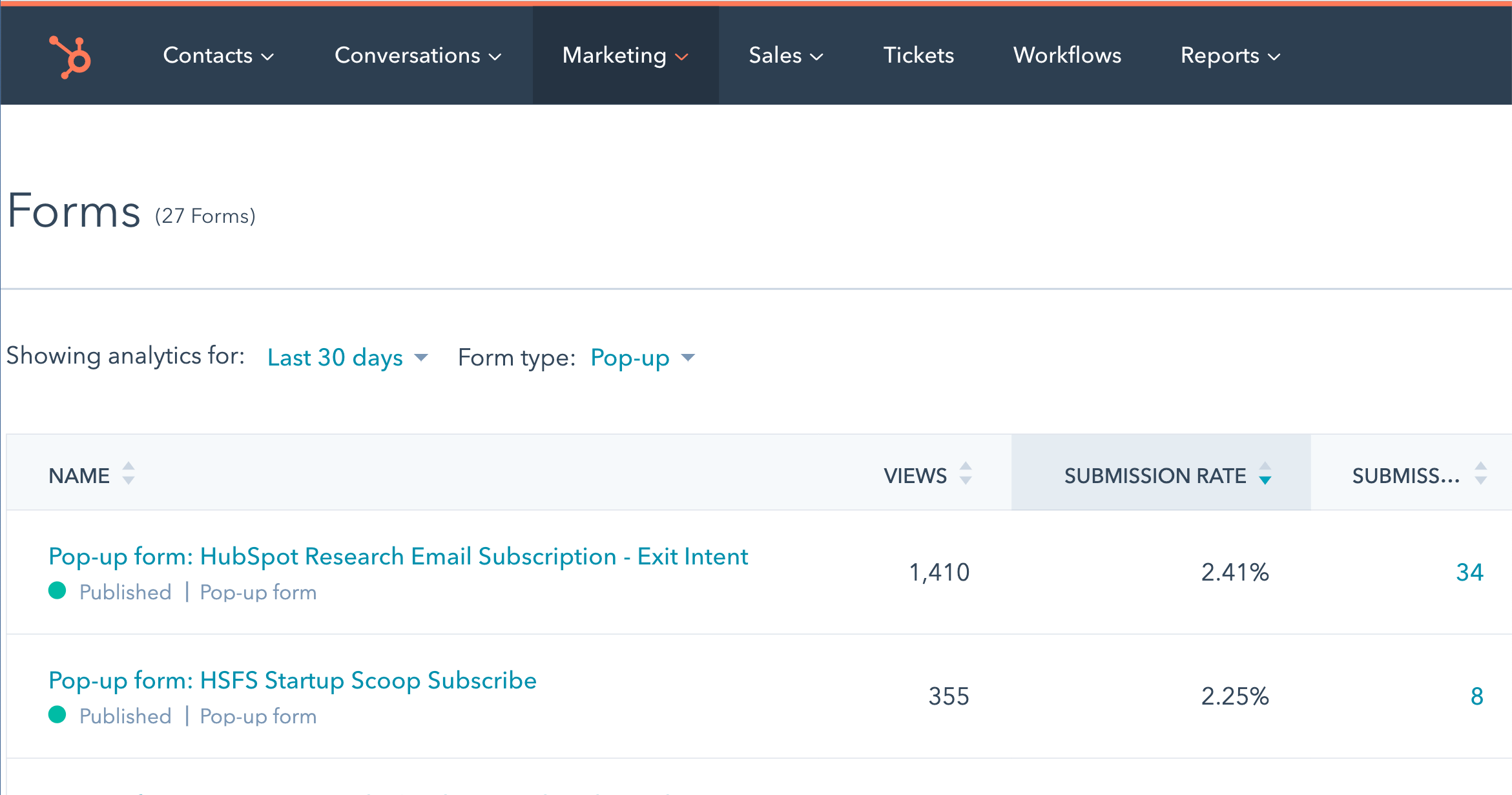 Formulario emergente - Lead Flows - HubSpot